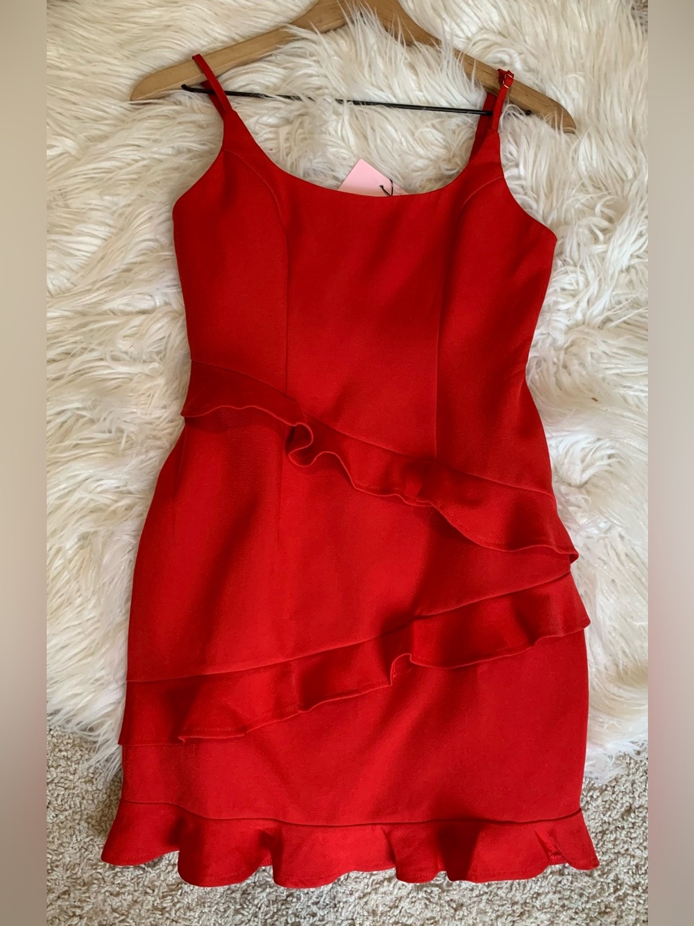 NWT Hello Molly Through The Dark Ruffled Mini Dress Red Size 4
